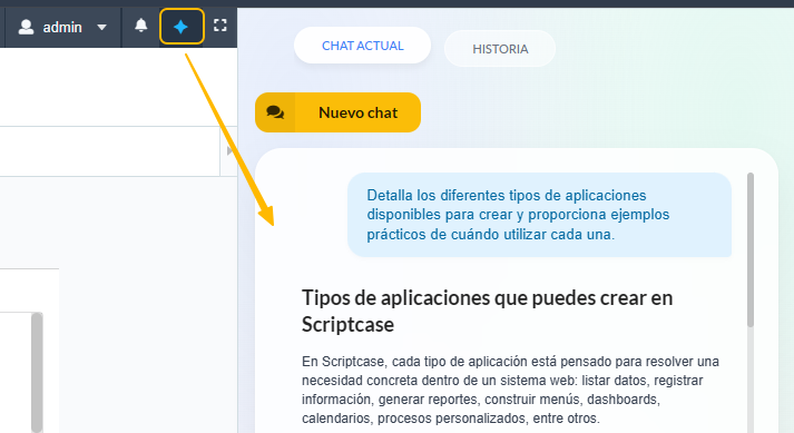 Chat de Scriptcase AI
