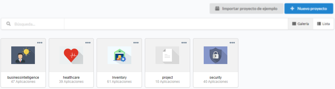 Botón de visualización de los proyectos