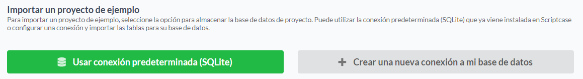 Importación de proyecto de ejemplo con base SQLite