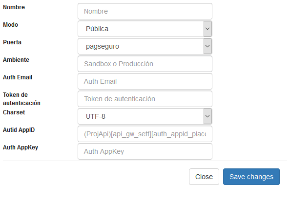 Payment configuration using Pagseguro API