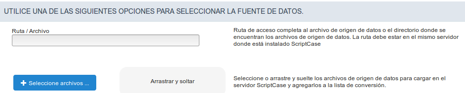 Seleccionar un archivo Access para convertir las tablas