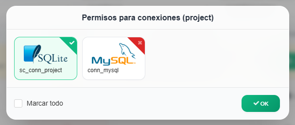 Lista de conexiones del proyecto