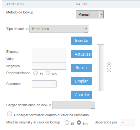 Manual Lookup Interface.