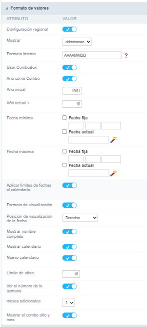 Format of Values with Regional Settings.