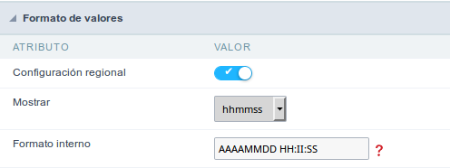 Format of Values with Regional Settings.