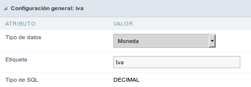 Currency field configuration Interface.