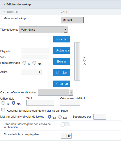 Manual Lookup Interface.