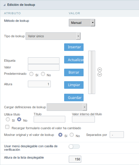 Manual Lookup Interface