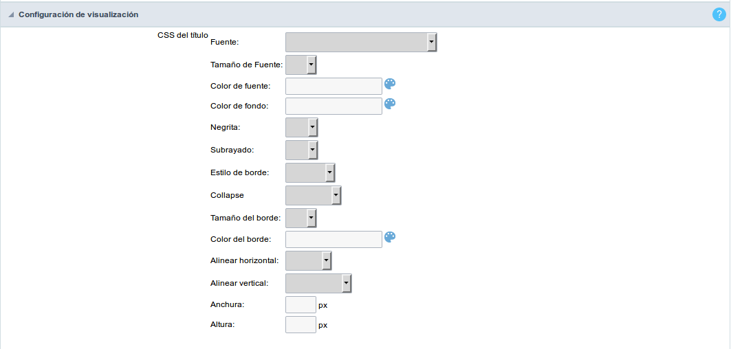 Display Settings configuration Interface.