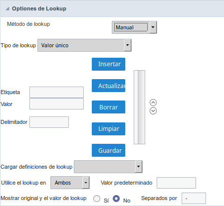 Interface Lookup de Consulta Manual.