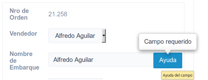 Tipo de ayuda - Interfaz de configuración de Sugerencia.