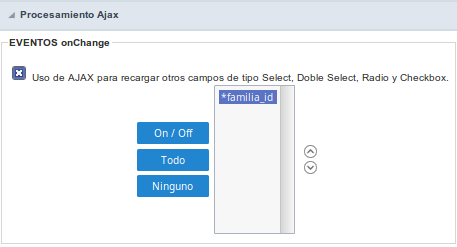 Ajax Processing configuration Interface.