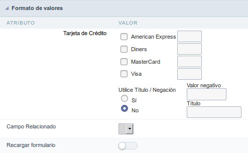 Format of Values Interface.