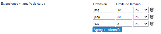 Configuración de permiso de extensión