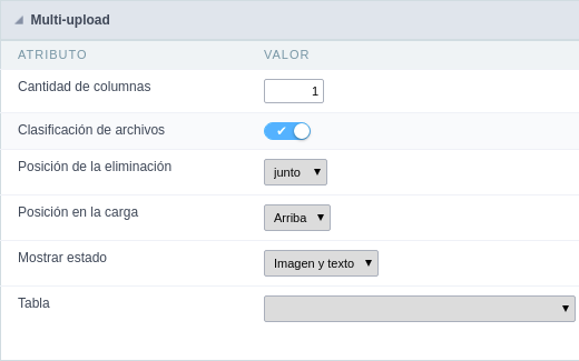 Multi-Upload Configuration.