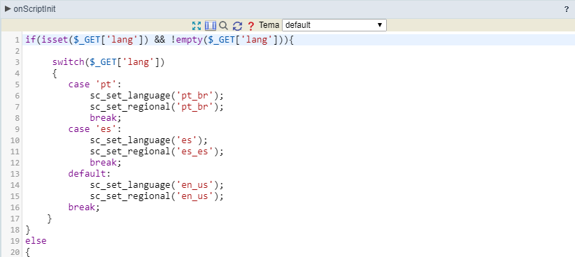 Ejemplo de uso de código JavaScript dentro de los eventos de la aplicación Scriptcase