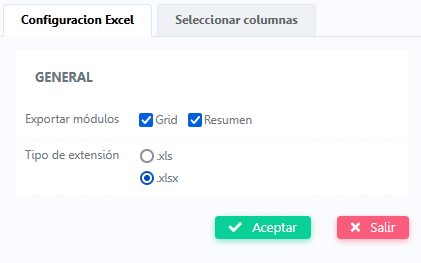 Ejemplo en la pantalla de configuración de Word para el usuario final de la aplicación