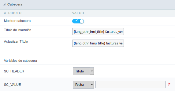 Summary Header Setting