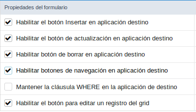 Propiedades del formulario