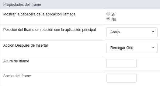 Propriedades do iframe