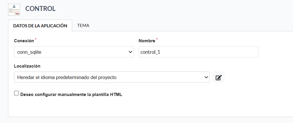 Campos requeridos para crear aplicaciones