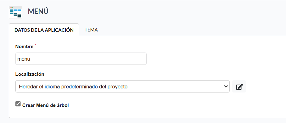 Campos requeridos para crear aplicaciones