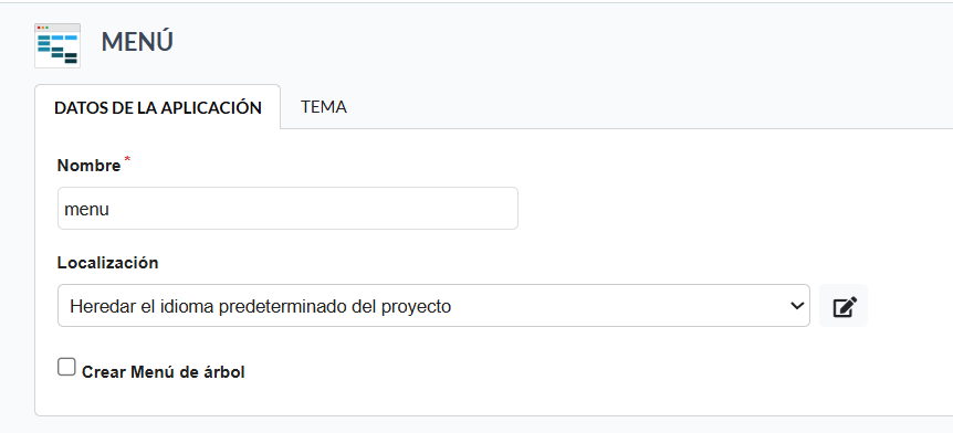 Campos requeridos para crear aplicaciones