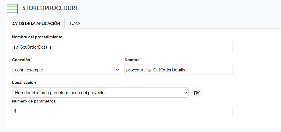 Campos requeridos para crear aplicaciones