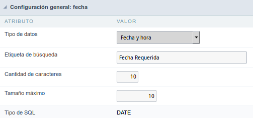 Datetime field Configuration Interface.