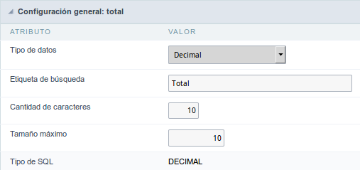 Decimal field configuration Interface.