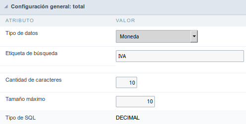 Currency field Configuration Interface.