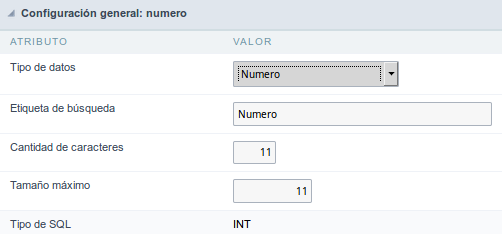 Integer field configuration Interface.