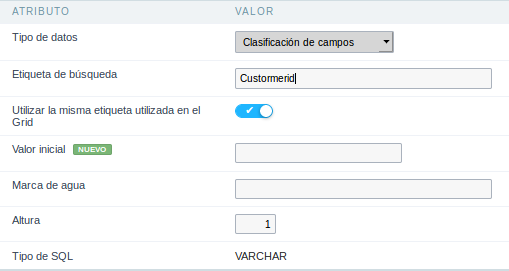 Sorting field Configuration Interface.