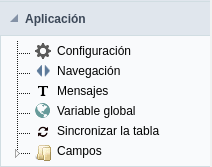 Table synchronization interface.