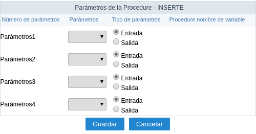 Passing value to the Stored Procedure Parameters.