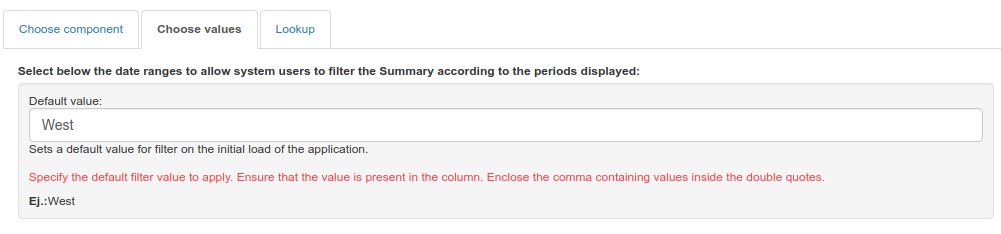 Default value of summary search