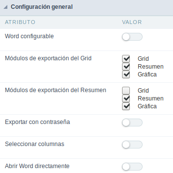 Configurações Gerais de Exportação do Word