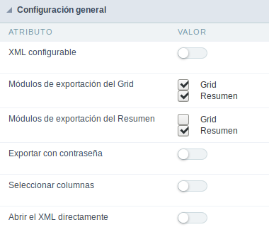 Configurações Gerais do XML