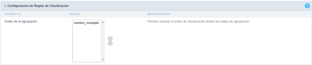 Static Group By sorting rules interface.