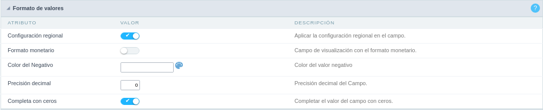 General configuration of Currency fields