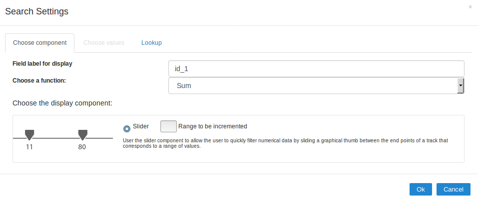 Number field settings.