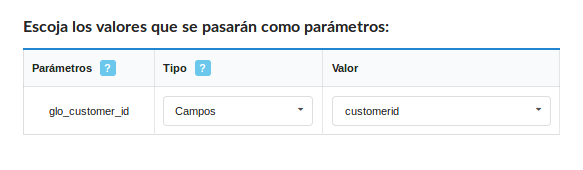 Informing the parameter to the variable