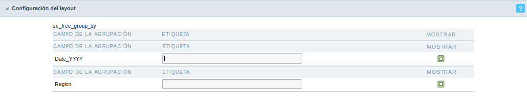 Layout settings