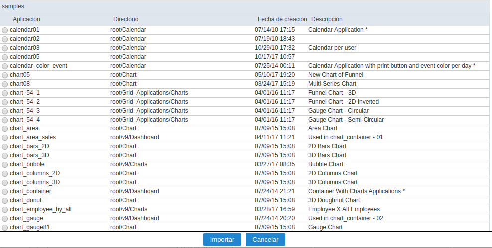 Application Import Interface.