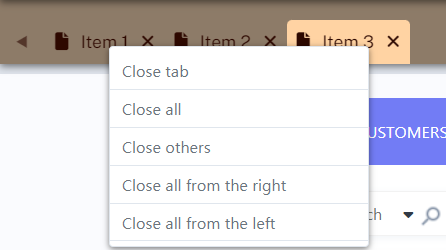 Application with a tab context.