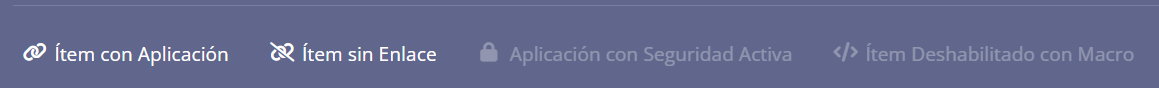 Ejemplo del comportamiento de los ítems del menú