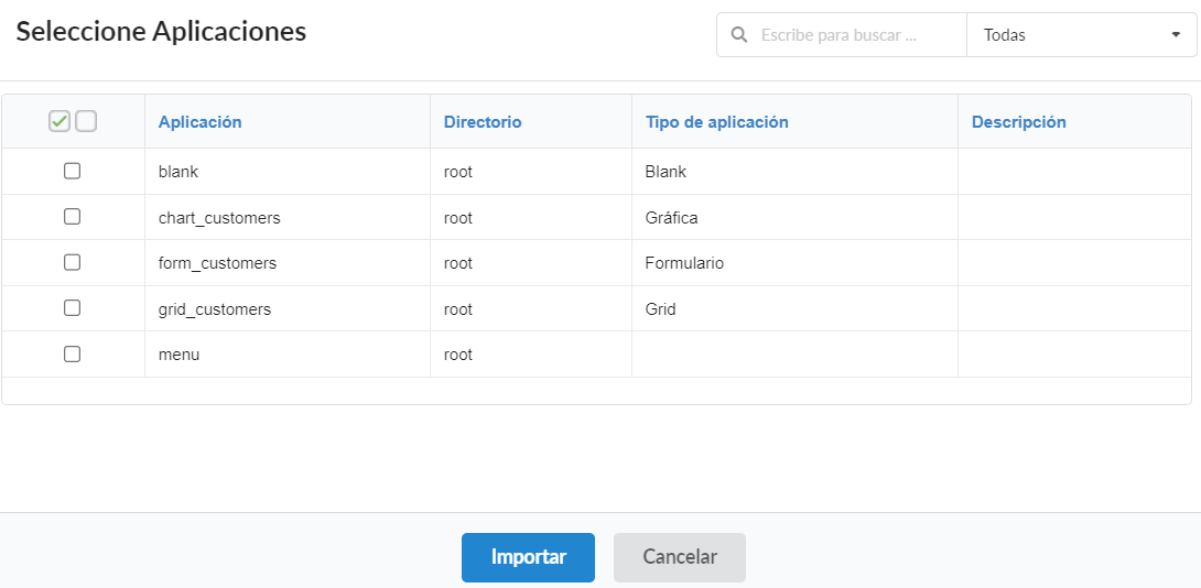 Application Import Interface.