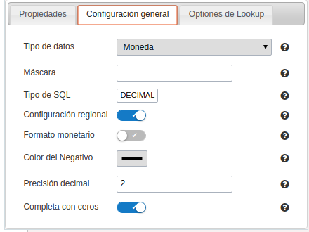 General setting of currency field