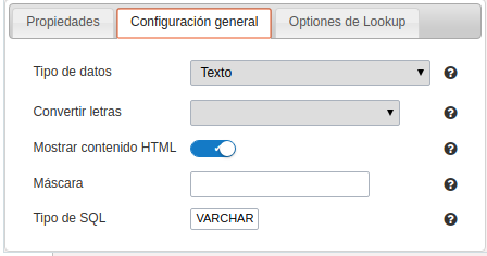 General setting of text fields