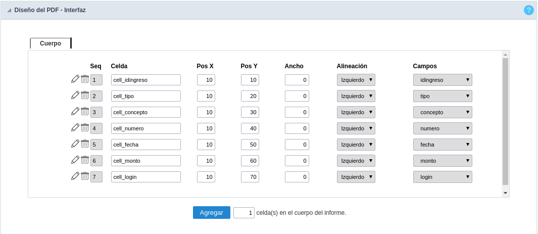 PDF interface settings.